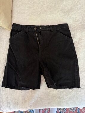 Raw-Hem Black Denim Every Other Thursday Shorts